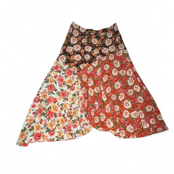 Farm Rio x Anthropologie Multicolor Floral Asymmetrical Skirt - Picture 2 of 4